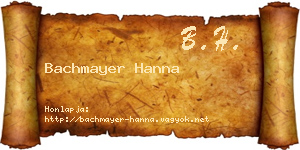 Bachmayer Hanna névjegykártya